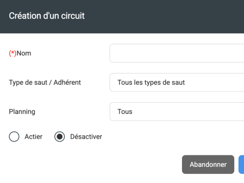 création circuit